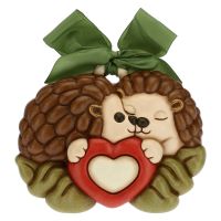 Decorative plaque - pair of hedgehogs in love