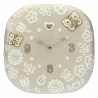 Prestige round wall clock with flowers and butterflies