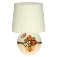 Lampada da tavolo Country con fiori e farfalla