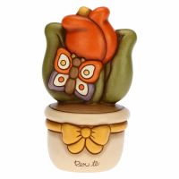 Flowerpot ornament with tulip and butterfly - For You