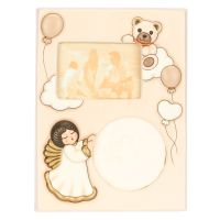 Ceramic hand print photo frame with Angel and Teddy