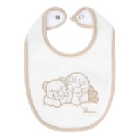 Embroidered bib with button, Angel
