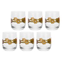 Set of 6 Country glasses with flower and tulip
