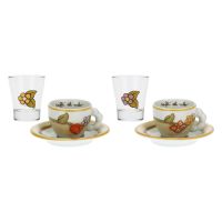 Set mit 2 Espressotassen und 2 Gläsern Country