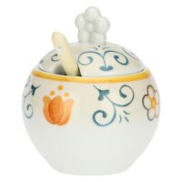 Eolia porcelain sugar bowl with tea spoon