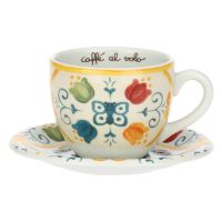 Eolia porcelain breakfast cup with saucer