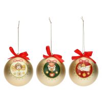 Set of 3 white Christmas balls