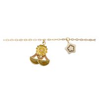Gold-plated Libra zodiac sign bracelet
