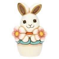 Fun Joy Rabbit in vase of flowers