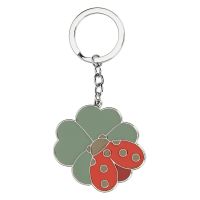 Enamelled metal Boys’ key chain with four-leaf clover and Ella ladybird