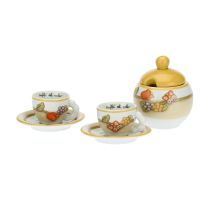 Set of 2 Country coffee cups with sugar bowl