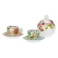 Set of 2 Fiori e Fantasia coffee cups with jar
