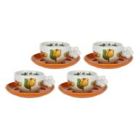 Set of 4 Happy Country coffee cups