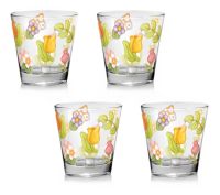 Set of 4 colourful Happy Country glasses