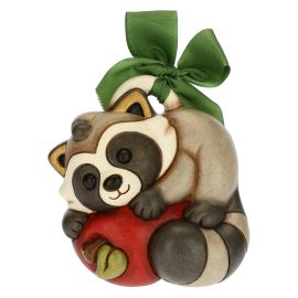 Greedy Pepito the Raccoon decorative plaque with apple