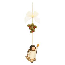 Traumfänger Engel mit Mistelzweig aus Keramik Sorprese di Natale