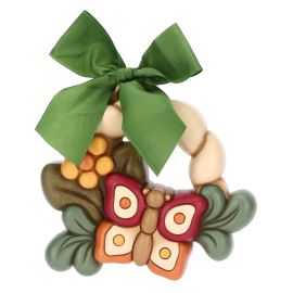 AbbracciAMI ceramic plaque with butterfly and flowers, medium