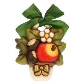 AbbracciAMI ceramic plaque jar with chestnuts, apple and flowers