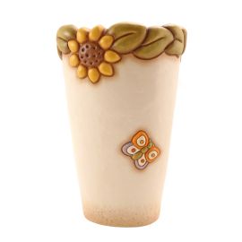 Big vase with sunflower and butterfly Country