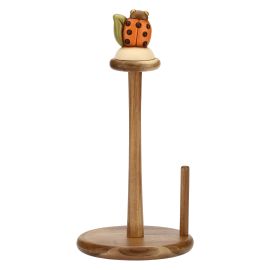 Country kitchen roll holder with lucky ladybird