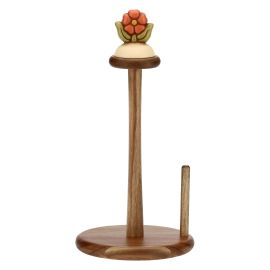 Country kitchen roll holder with flower