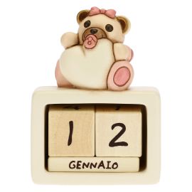 Immerwährender Tischkalender aus Keramik Geburt Mädchen