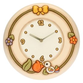 Country wall clock with tulip and bird