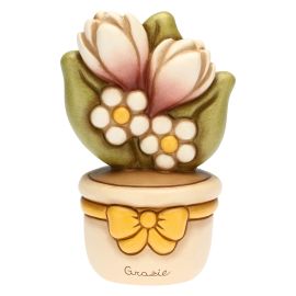 Flowerpot ornament with flowers - Thank You