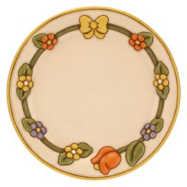 Centrotavola in ceramica Country con fiori e fiocco