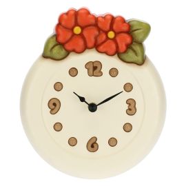 Orologio da parete tondo con fiori
