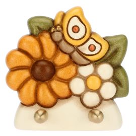 Geschirrtuchhaken mit 2 Haken mit Calendulablüten aus Keramik Florianne