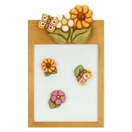 Racconti d'Autunno wooden blackboard with ceramic marigold