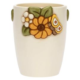 Racconti d'Autunno ceramic vase with marigold, medium