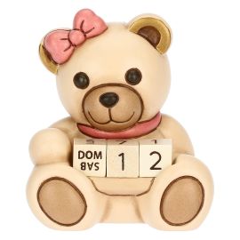 Ceramic Teddy girl mini calendar