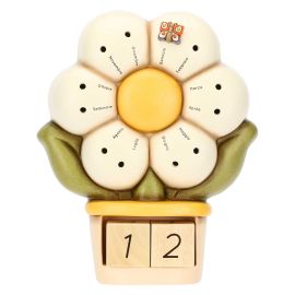 Calendario con margherita e farfalla Ella in ceramica Country