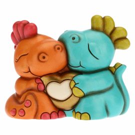 Couple of little dinosaurs in love