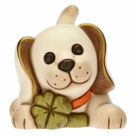 Dog with four-leaf clover