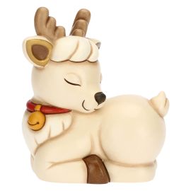 Ceramic seated Robin Reindeer, medium