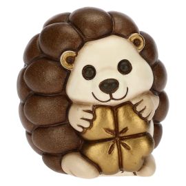 Ceramic Ricky Hedgehog with lucky four-leaf clover