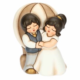 Ceramic newlyweds hot-air balloon trip, large