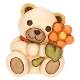 Teddy mit Blume aus Keramik Primavera da vivere, mittel