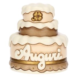 Top cake con scritta "Auguri" in ceramica