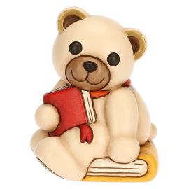 Teddy con libro in ceramica