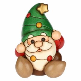Ceramic Oliver Gnome with Christmas lights, small