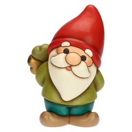 Inverno Incantato ceramic Oliver Gnome with four-leaf clover lucky charm, maxi