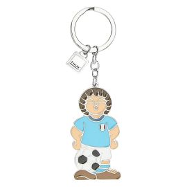 Portachiavi bimbo calciatore azzurro