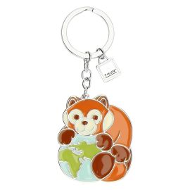 Otto Dreamer Red Panda keyring with world