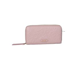 Sempre con me powder pink faux leather wallet with zip closure