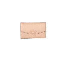 Sempre con me beige faux leather wallet with button closure