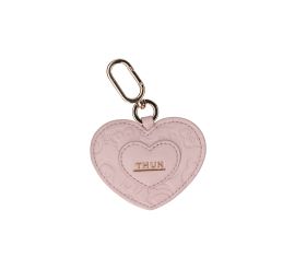 Sempre con me powder pink faux leather heart-shaped key chain